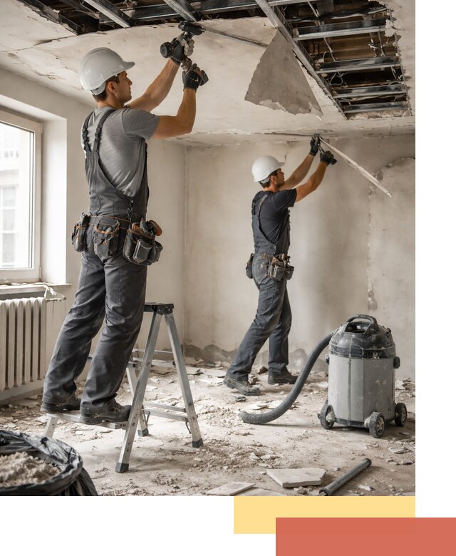 Демонтаж гипсокартонного потолка в Балашихе быстро и аккуратно