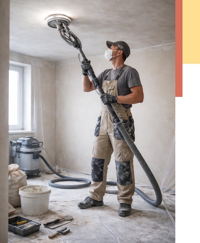 Шлифовка потолка в Балашихе от 3589 руб. — услуги шлифования потолка | ОТДЕЛОЧНИК-Блш