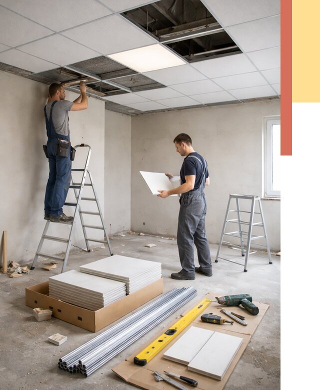 Монтаж потолка армстронг в Балашихе от 4614 руб/м2 — быстрая установка под ключ | ОТДЕЛОЧНИК-Блш