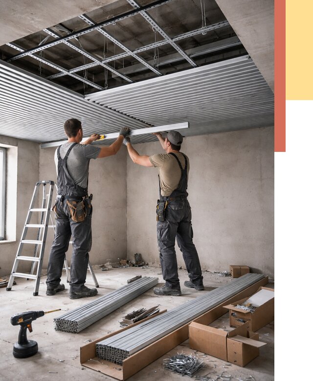 Монтаж реечного потолка в Балашихе от 4614 руб. под ключ | ОТДЕЛОЧНИК-Блш