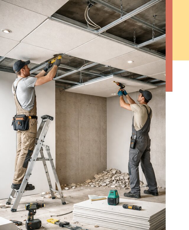 Монтаж акустического потолка в Балашихе от 6664 руб/м2 — быстро и недорого | ОТДЕЛОЧНИК-Блш