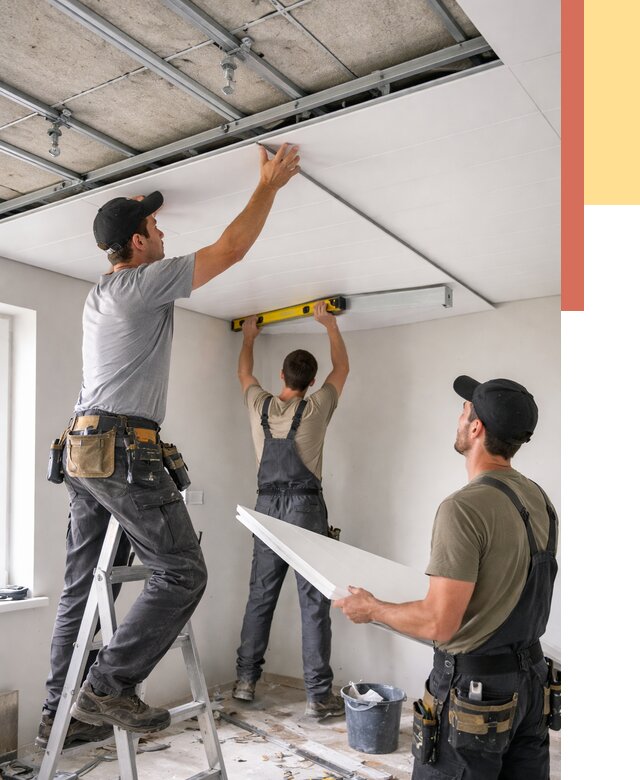 Монтаж потолка из ПВХ панелей в Балашихе от 3589 руб./м2 — быстро и недорого | ОТДЕЛОЧНИК-Блш