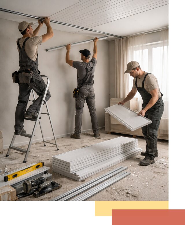 Монтаж потолка из ПВХ панелей в Балашихе оперативно и качественно