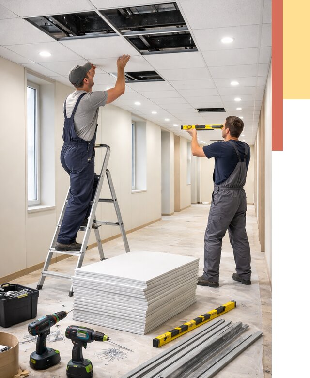 Ремонт потолка Армстронг в Балашихе от 4614 руб. — быстро и недорого | ОТДЕЛОЧНИК-Блш