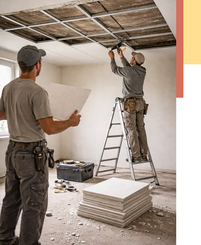 Замена плит подвесного потолка в Балашихе от 1794 руб. быстро и недорого | ОТДЕЛОЧНИК-Блш