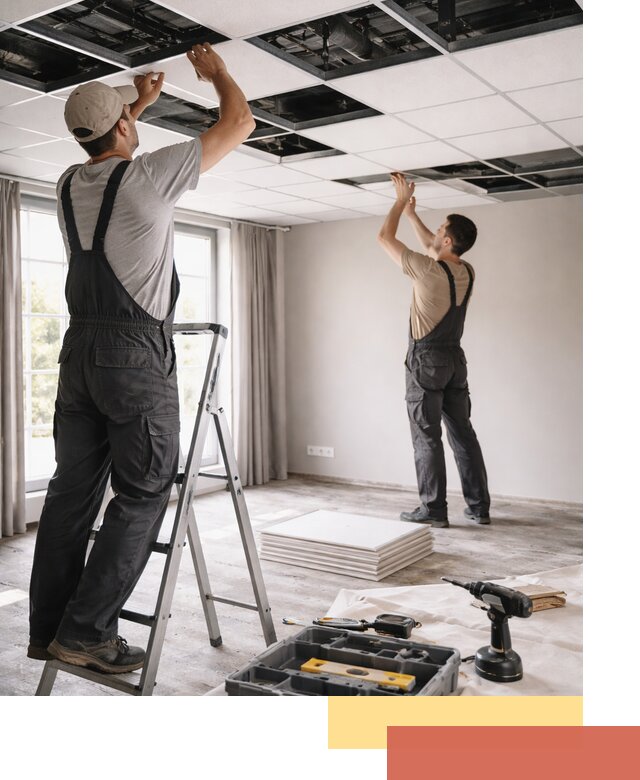 Замена плит подвесного потолка в Балашихе быстро и качественно