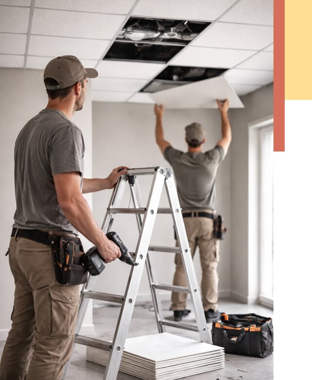 Обслуживание подвесного потолка в Балашихе от 3589 руб. — быстро и недорого | ОТДЕЛОЧНИК-Блш