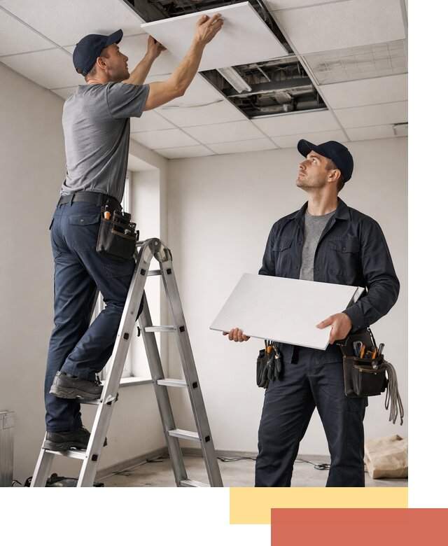 Обслуживание подвесного потолка в Балашихе — ремонт и чистка