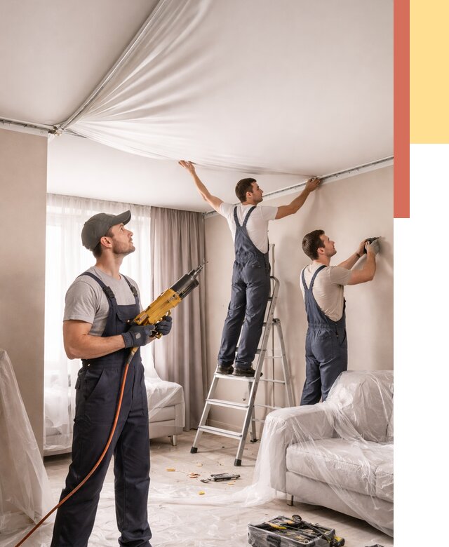 Установка натяжного потолка в Балашихе от 4614 руб. | Быстро и недорого — ОТДЕЛОЧНИК-Блш