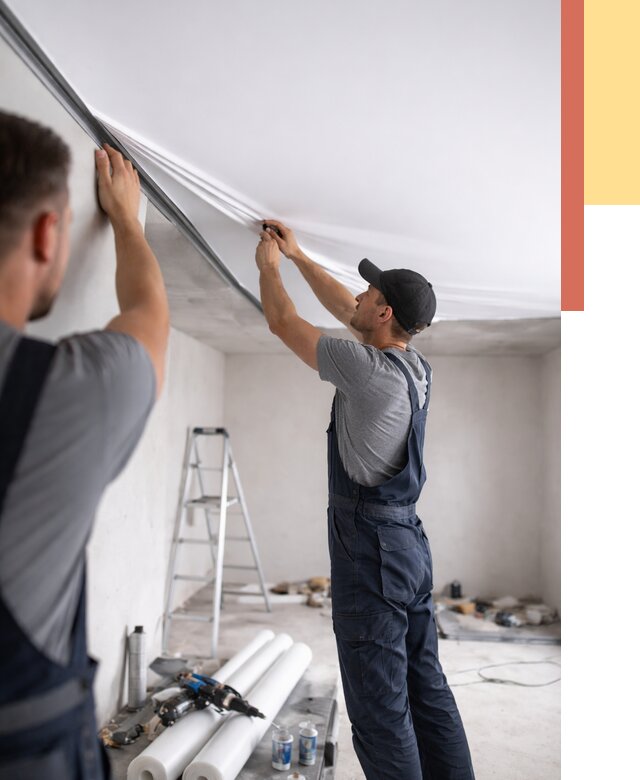 Монтаж матового натяжного потолка в Балашихе от 4614 руб./м² — быстро и недорого | ОТДЕЛОЧНИК-Блш