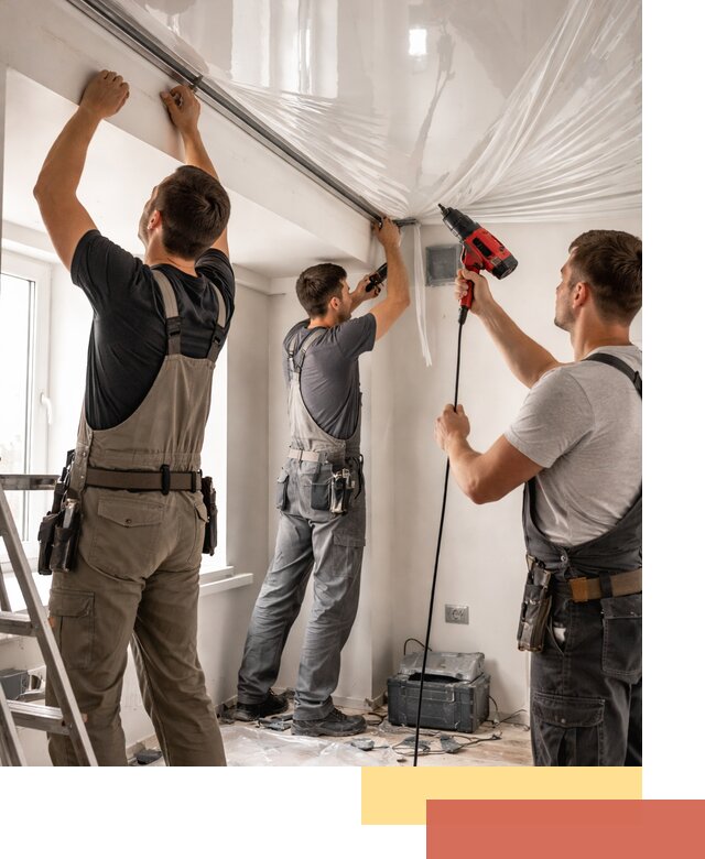 Монтаж глянцевого натяжного потолка в Балашихе быстро и качественно