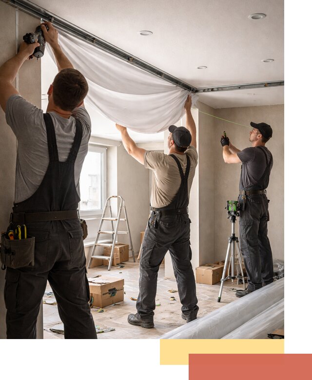 Монтаж парящего натяжного потолка под ключ в Балашихе