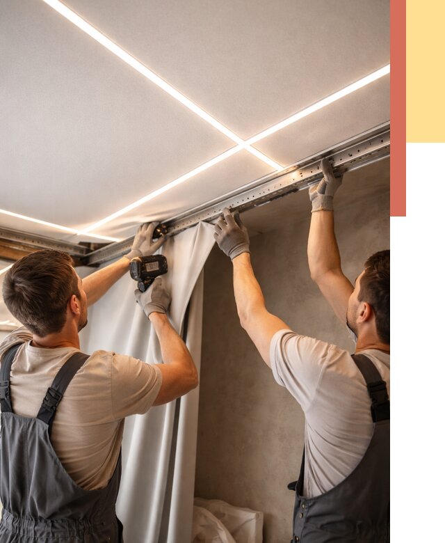 Монтаж натяжного потолка со световыми линиями в Балашихе от 1230 руб. | ОТДЕЛОЧНИК-Блш