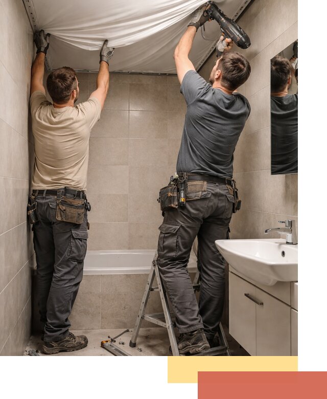 Монтаж натяжного потолка в ванной в Балашихе быстро и качественно