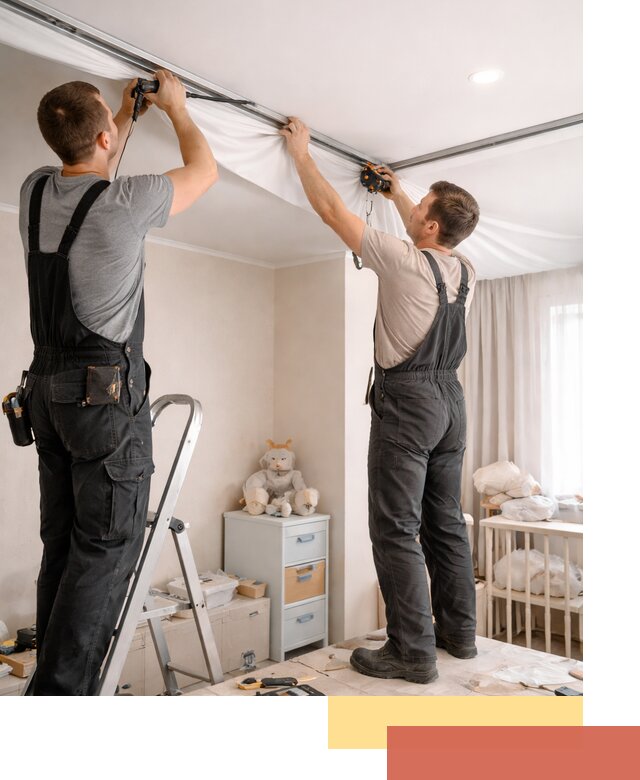 Монтаж натяжного потолка в детской комнате в Балашихе