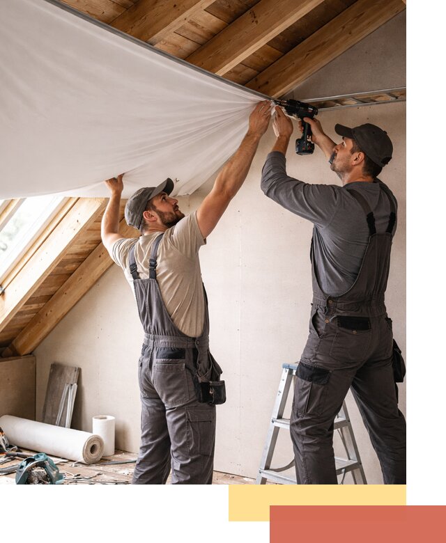 Монтаж натяжного потолка в мансарде в Балашихе