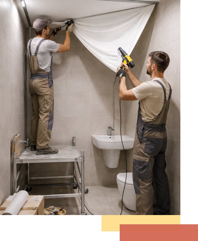 Монтаж натяжного потолка в санузле в Балашихе