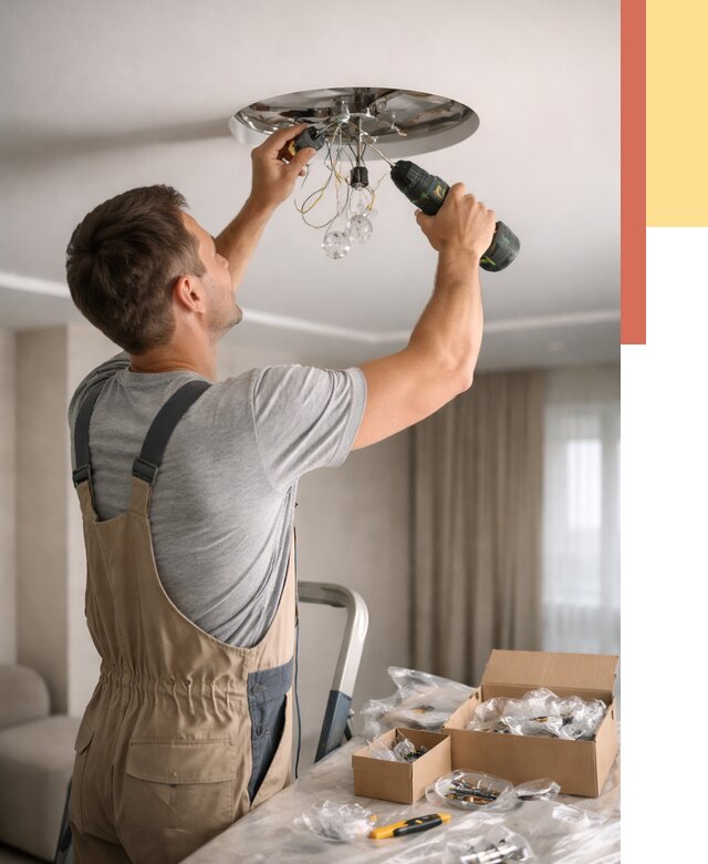 Установка люстры в натяжной потолок в Балашихе от 1230 руб. | Быстро и недорого — ОТДЕЛОЧНИК-Блш