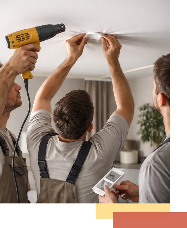 Ремонт прокола полотна натяжного потолка в Балашихе