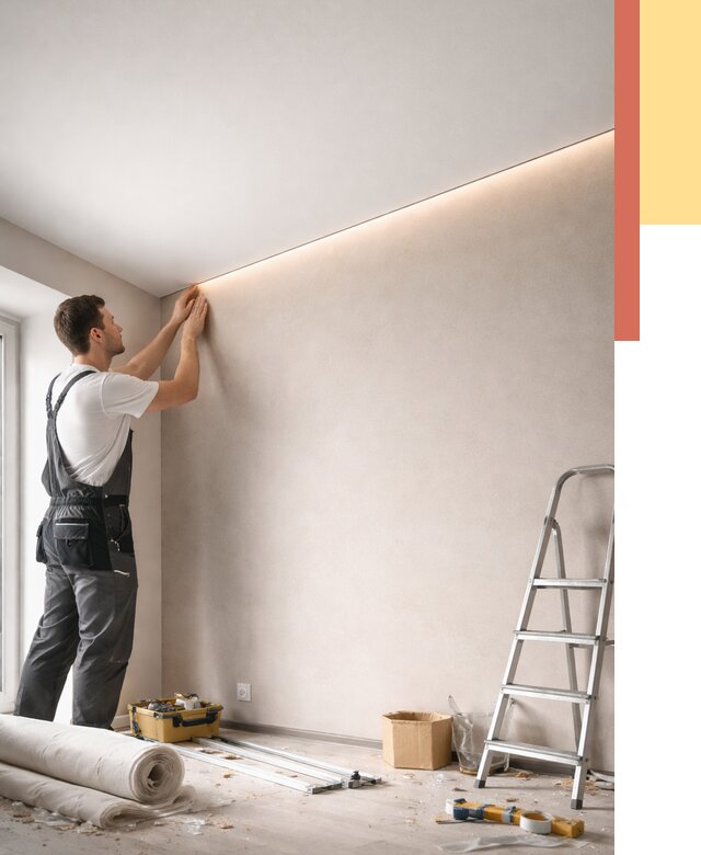 Теневые натяжные потолки в Балашихе от 8407 руб. под ключ | ОТДЕЛОЧНИК-Блш