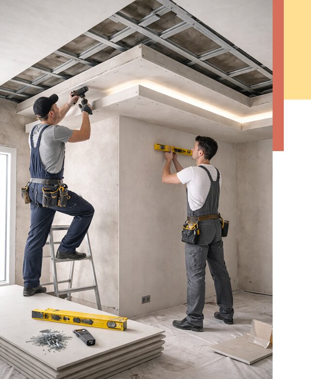 Двухуровневый потолок из гипсокартона в Балашихе от 1487 руб. под ключ | ОТДЕЛОЧНИК-Блш