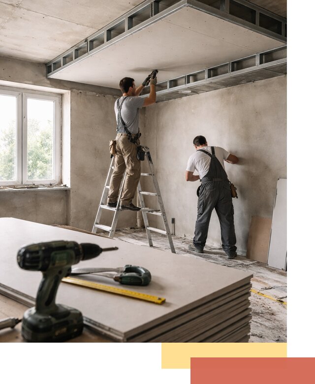 Двухуровневый потолок из гипсокартона в Балашихе