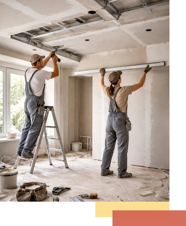 Монтаж многоуровневого потолка из гипсокартона в Балашихе