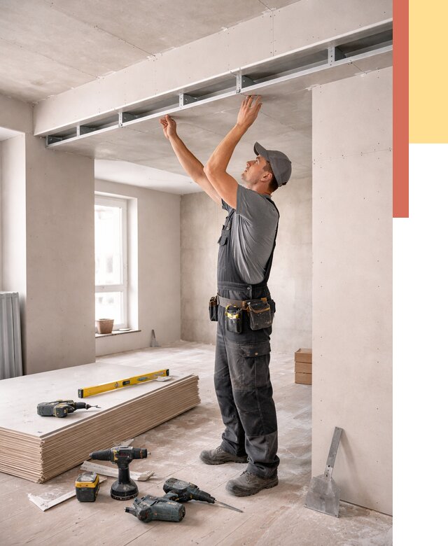 Потолок из гипсокартона с нишей в Балашихе от 1282 руб. под ключ | ОТДЕЛОЧНИК-Блш