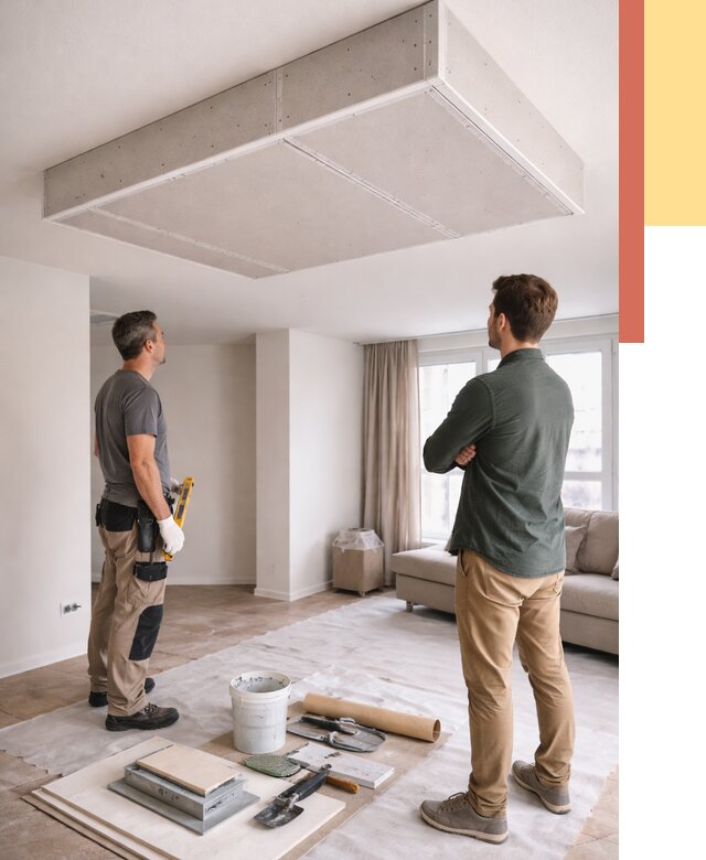 Короб на потолке из гипсокартона в Балашихе от 2256 руб. — монтаж и услуги под ключ | ОТДЕЛОЧНИК-Блш