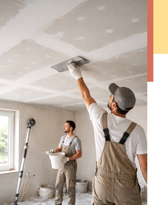 Шпаклевка потолка из гипсокартона в Балашихе от 3281 руб./м2 — услуги под ключ | ОТДЕЛОЧНИК-Блш