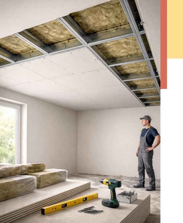 Звукоизоляция потолка ГКЛ в Балашихе от 974 руб. — монтаж под ключ | ОТДЕЛОЧНИК-Блш