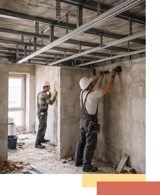 Монтаж каркаса потолка из профильного профиля в Балашихе