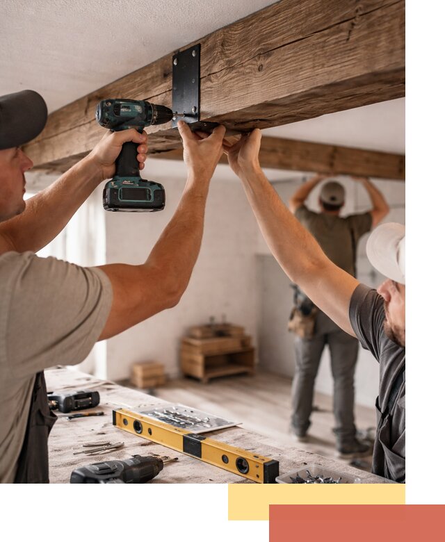 Монтаж декоративных потолочных балок в Балашихе