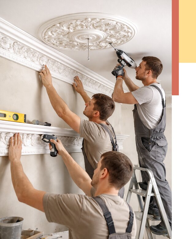 Монтаж лепнины на потолок в Балашихе от 3281 руб. быстро и недорого | ОТДЕЛОЧНИК-Блш